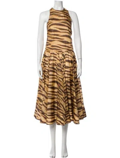 Pre-owned Zimmermann Silk Long Dress W/ Tags In Multi