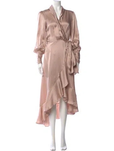 Pre-owned Zimmermann Silk Long Dress W/ Tags In Pink