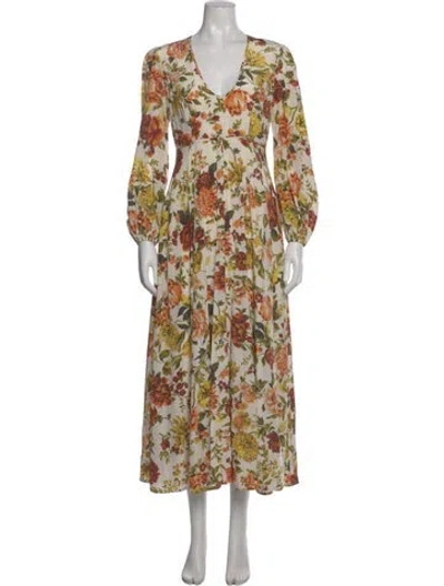 Pre-owned Zimmermann Silk Long Dress In White