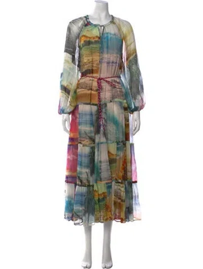 Pre-owned Zimmermann Silk Long Dress In White
