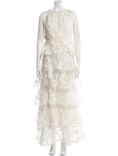 Pre-owned Zimmermann Silk Long Dress In White