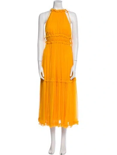 Pre-owned Zimmermann Silk Long Dress In Yellow