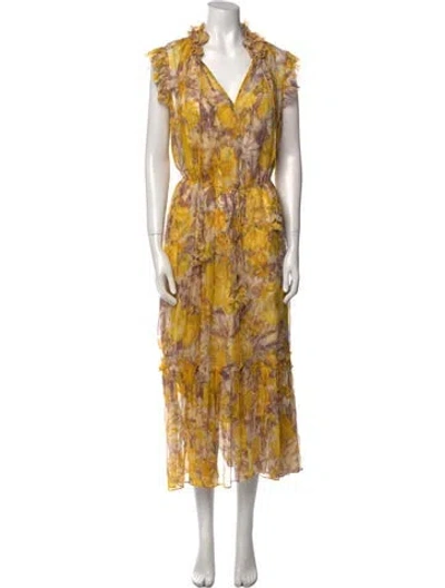 Pre-owned Zimmermann Silk Long Dress In Yellow