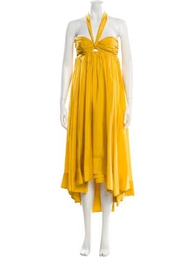 Pre-owned Zimmermann Silk Long Dress In Yellow