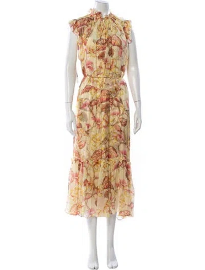 Pre-owned Zimmermann Silk Long Dress In Yellow