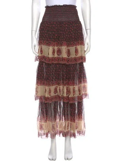 Pre-owned Zimmermann Silk Long Skirt In Black