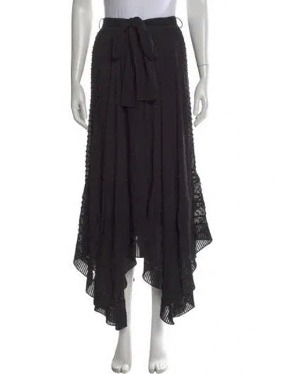 Pre-owned Zimmermann Silk Long Skirt In Black