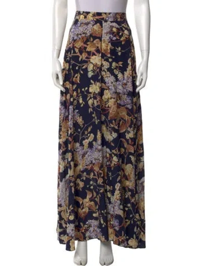 Pre-owned Zimmermann Silk Long Skirt In Blue