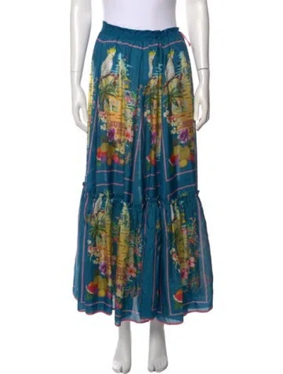 Pre-owned Zimmermann Silk Long Skirt In Blue