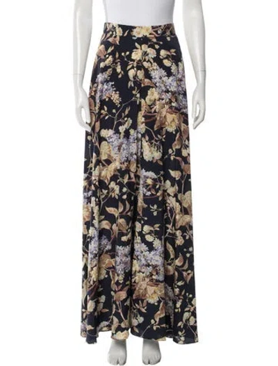 Pre-owned Zimmermann Silk Long Skirt In Blue