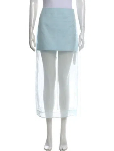 Pre-owned Zimmermann Silk Long Skirt In Blue