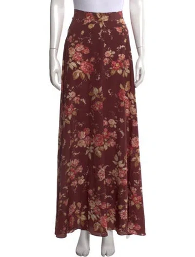 Pre-owned Zimmermann Silk Long Skirt In Burgundy