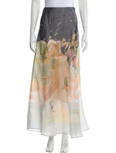 Pre-owned Zimmermann Silk Long Skirt In Neutral