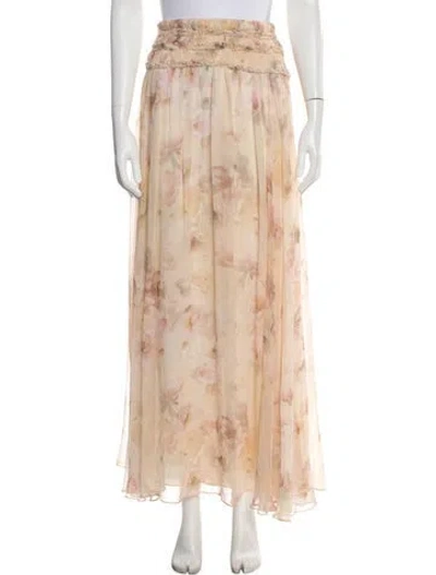 Pre-owned Zimmermann Silk Long Skirt In Neutral