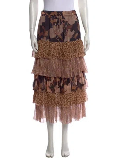 Pre-owned Zimmermann Silk Long Skirt In Neutral