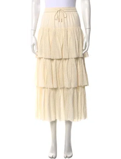 Pre-owned Zimmermann Silk Long Skirt In Neutral
