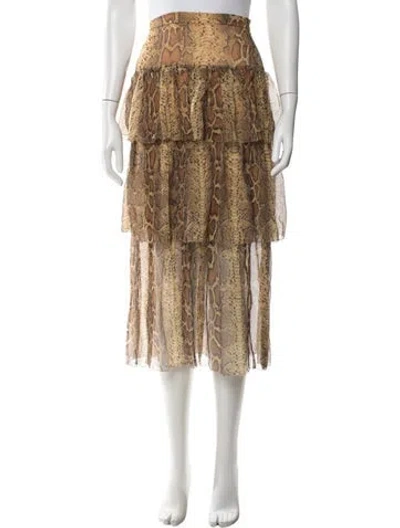 Pre-owned Zimmermann Silk Long Skirt In Neutral
