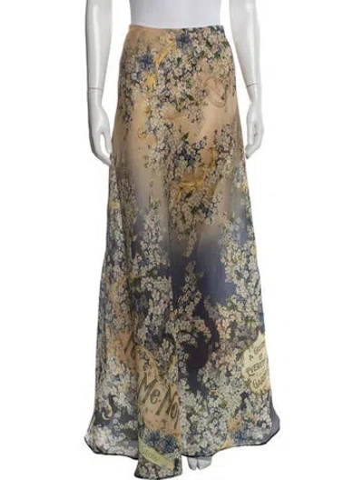Pre-owned Zimmermann Silk Long Skirt In Neutrals