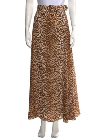 Pre-owned Zimmermann Silk Long Skirt In Neutrals