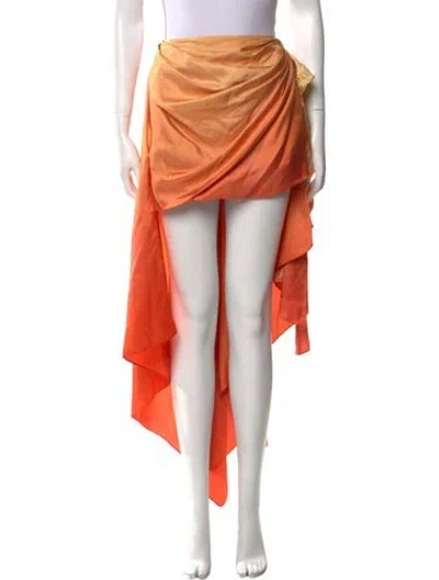 Pre-owned Zimmermann Silk Long Skirt In Orange