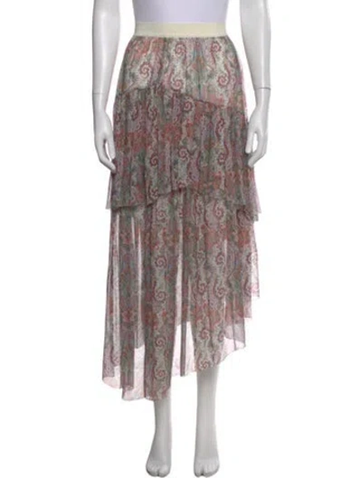 Pre-owned Zimmermann Silk Long Skirt In Pink