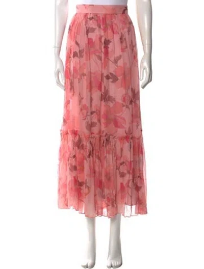 Pre-owned Zimmermann Silk Long Skirt In Pink