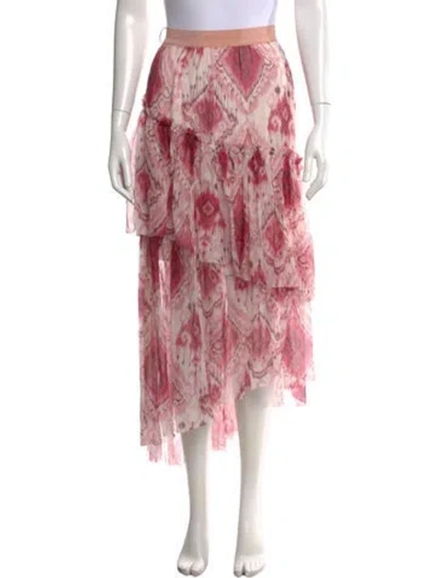 Pre-owned Zimmermann Silk Long Skirt In Pink
