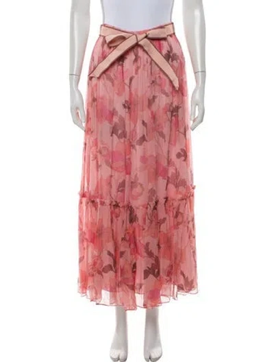 Pre-owned Zimmermann Silk Long Skirt In Pink