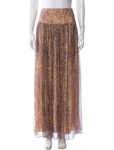 Pre-owned Zimmermann Silk Long Skirt W/ Tags In Brown