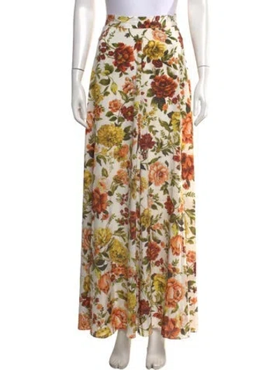 Pre-owned Zimmermann Silk Long Skirt In White