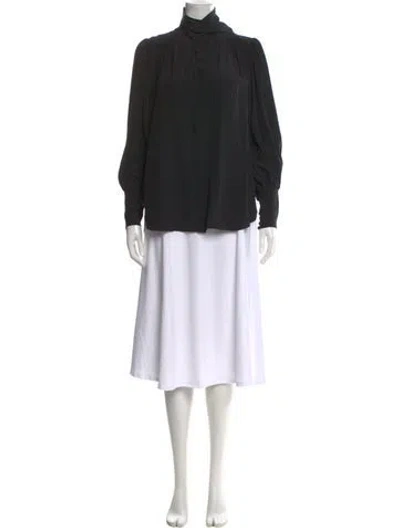 Pre-owned Zimmermann Silk Long Sleeve Blouse In Black