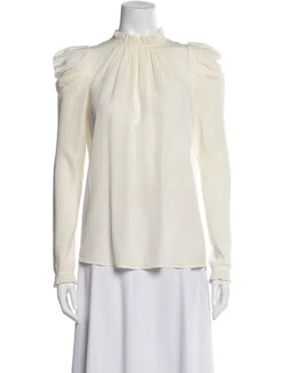 Pre-owned Zimmermann Silk Long Sleeve Blouse In Neutral