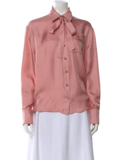 Pre-owned Zimmermann Silk Long Sleeve Blouse In Pink