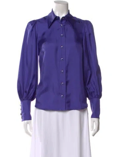 Pre-owned Zimmermann Silk Long Sleeve Blouse In Purple