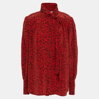 Pre-owned Zimmermann Silk Long Sleeved Top In Red