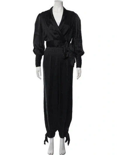 Pre-owned Zimmermann Silk Lounge Set In Black