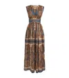 Zimmermann Mahon Waisted Maxi Dress With All-over Paisley Pattern In Navy