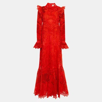 Pre-owned Zimmermann Silk Maxi Dress 0 In Red