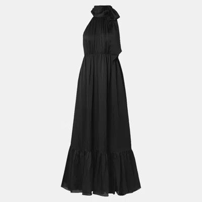 Pre-owned Zimmermann Silk Maxi Dress 2 In Black