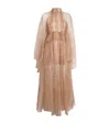 Zimmermann Memento Python-print Silk-organza Maxi Dress In Neutral
