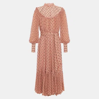 Pre-owned Zimmermann Silk Midi Dress 1 In Pink