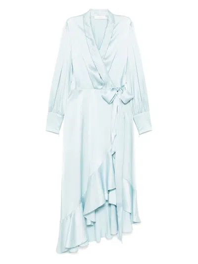 Zimmermann Silk Midi Dress In Blue