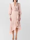 Zimmermann Asymmetric Wrap Silk Midi Dress