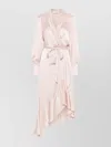 Zimmermann Asymmetric Wrap Silk Midi Dress