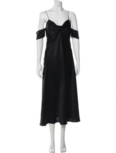 Pre-owned Zimmermann Silk Midi Length Dress In Black