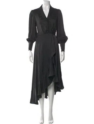 Pre-owned Zimmermann Silk Midi Length Dress In Black