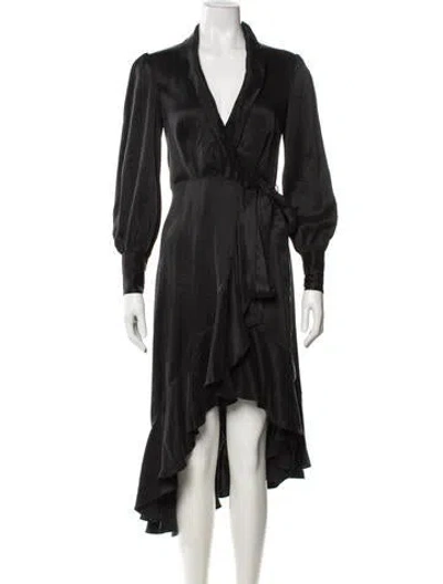 Pre-owned Zimmermann Silk Midi Length Dress In Black
