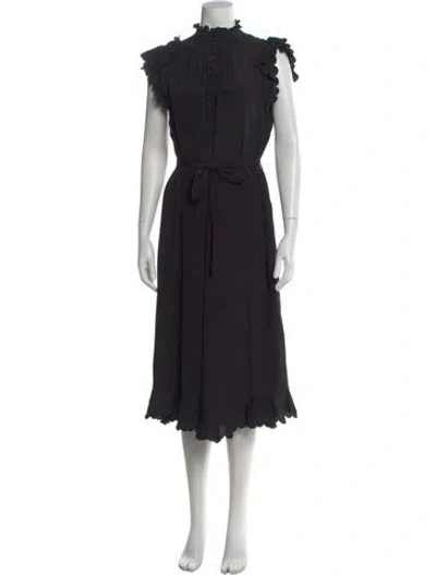 Pre-owned Zimmermann Silk Midi Length Dress In Black