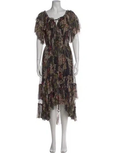 Pre-owned Zimmermann Silk Midi Length Dress In Black