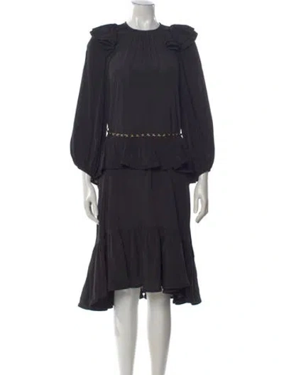 Pre-owned Zimmermann Silk Midi Length Dress In Black